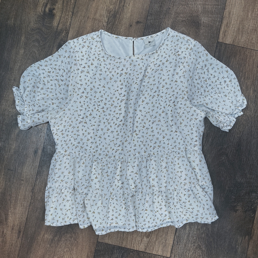 Paper Crane White Floral Blouse